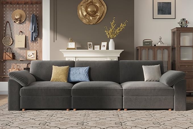 EASE MOOSE Sectional Modular Sofa, Comfty 3 Seat Cloud Couch, FSC Certified
