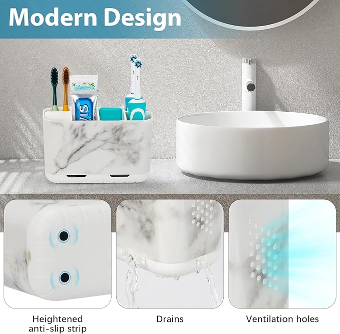 Boperzi Toothbrush Holders for Bathrooms Organizers and Storage, Large Tooth