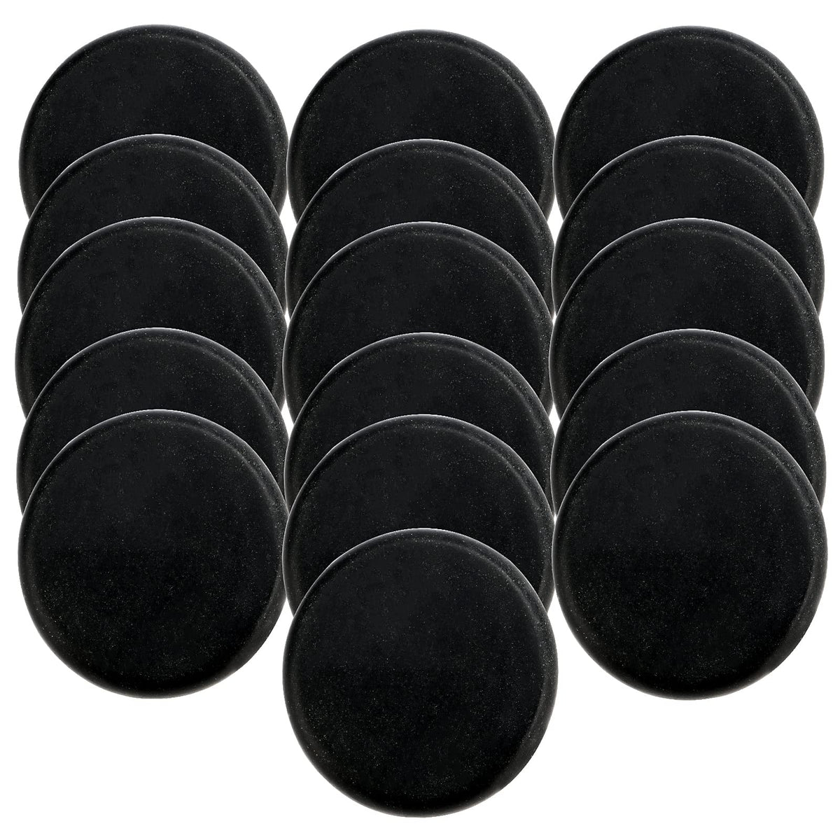 SOUJAP 16 Pack 3.15 Inch Basalt Massage Stones, Large Massage Hot Round Stones, Black Essential Basalt Rocks for Relaxation, Home Spa