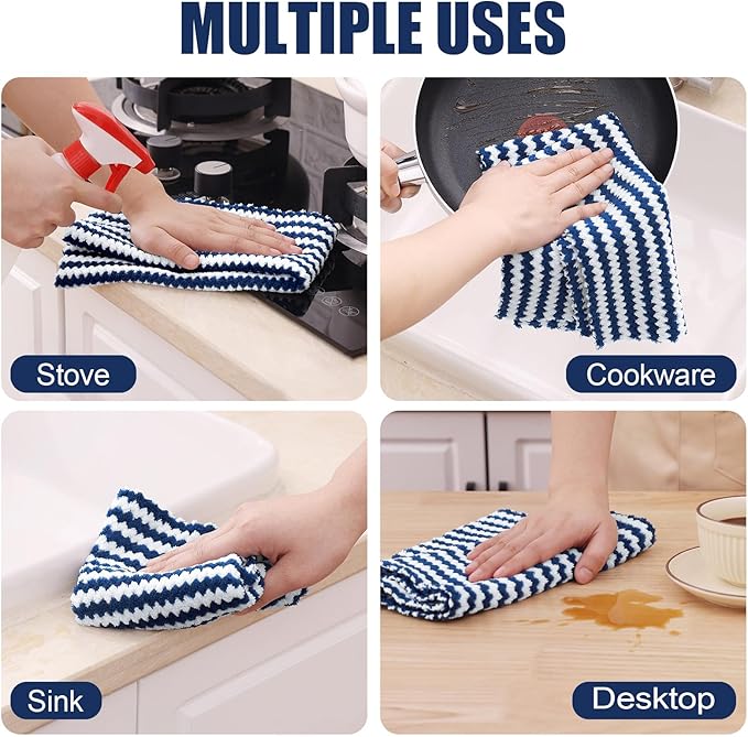 Homaxy Kitchen Towels, Ultra Soft and Absorbent Dish Towels, Reusable Fast