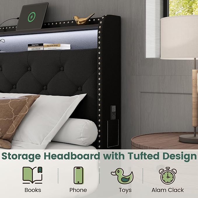 LARMACE Queen Size Bed Frame