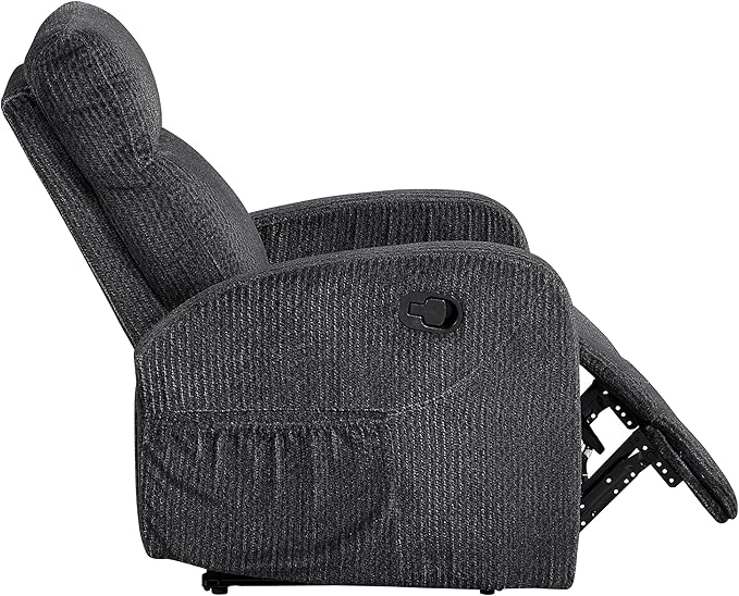 Lexicon Manual Recliner Chair, Textured Microfiber Reclining Chair, Wall Hugger