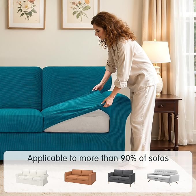 SUBRTEX 7 Pieces Stretch Sofa Slipcover Sets Couch Cover Sets Backrest Cushion