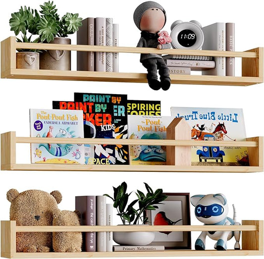 Fixwal Nursery Book Shelves, 23.6 Inch Floating Bookshelves
