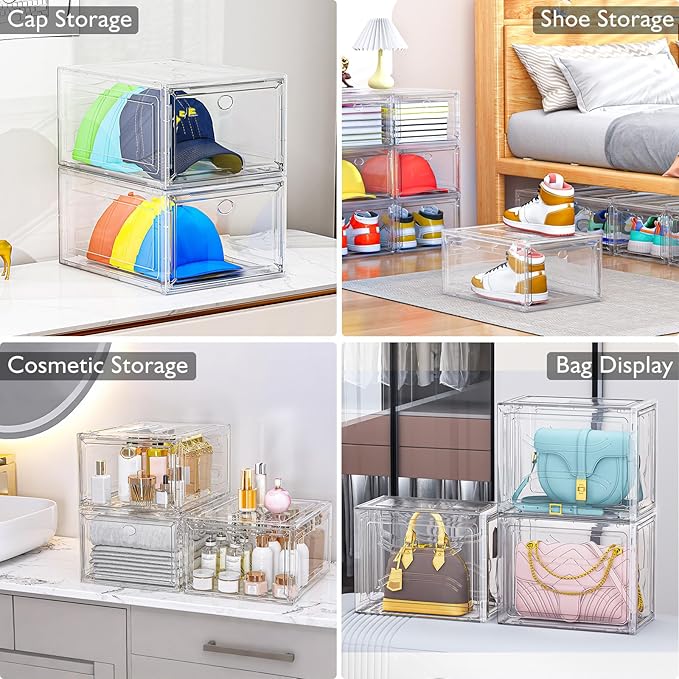 12 Pack Clear Shoe Storage Organizer