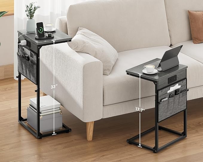 Vagusicc C-Shaped End Table Set of 2