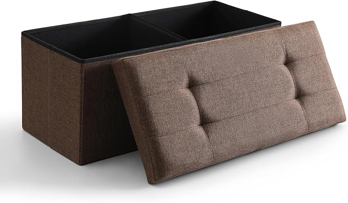 Storage Ottoman Bench Foldable Seat Footrest Shoe Bench End of Bed Storage