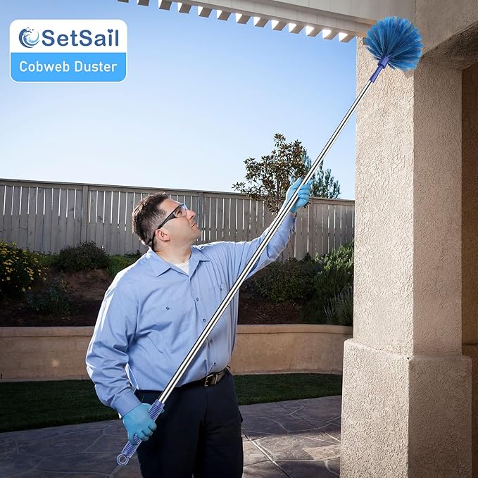 SetSail Cobweb Duster with Extension Pole, Retractable Dusters