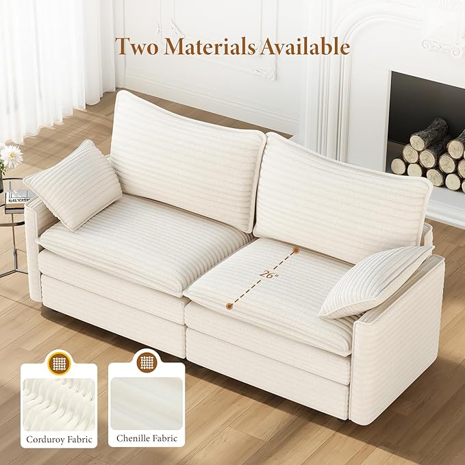 Vesgantti 74" Loveseat Sofa for Living Room, Comfy Cloud Couch Deep Seat