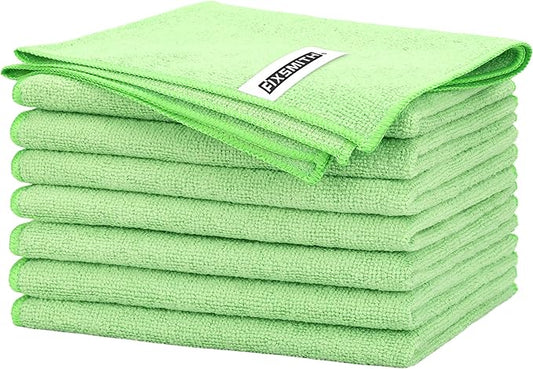 FIXSMITH Sage Green Microfiber Cleaning Cloth -Pack of 8, Highly Absorbent