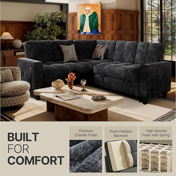 Marsail 84.6" Sectional Sleeper Sofa