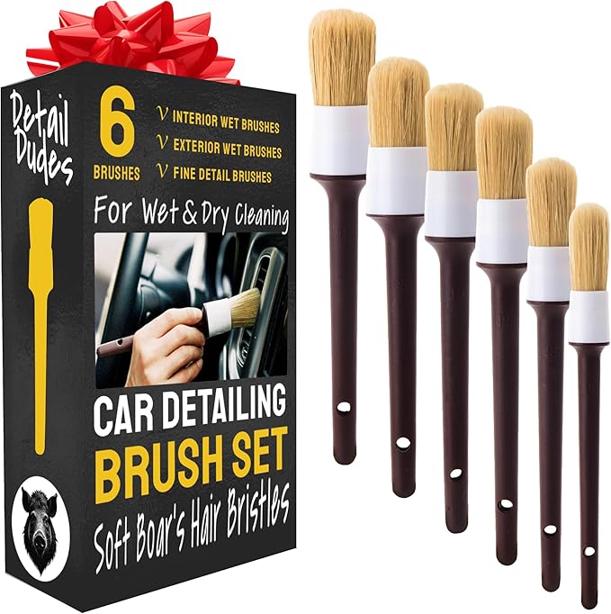 Soft Boar Hair Car Detailing Brush Set