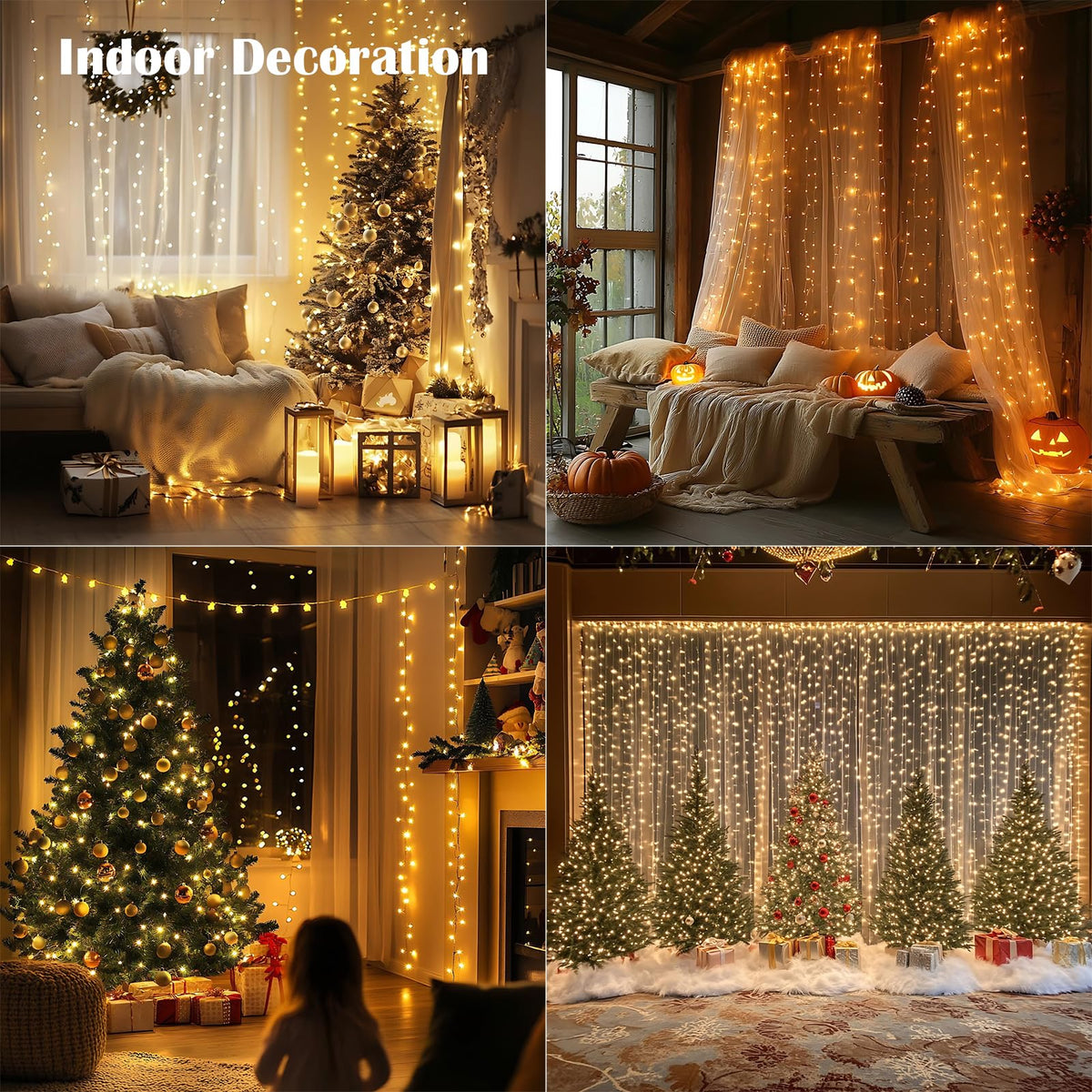 ZELUXDOT Fairy Lights Plug in,400FT 1200LEDs Waterproof Led String Lights,8 Modes Remote Twinkle Light for Outdoor Indoor Christmas Wedding Birthday Garden Party Decorations,Silver Wire,Warm White