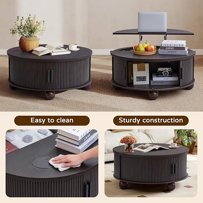 Round Lift Top Coffee Table