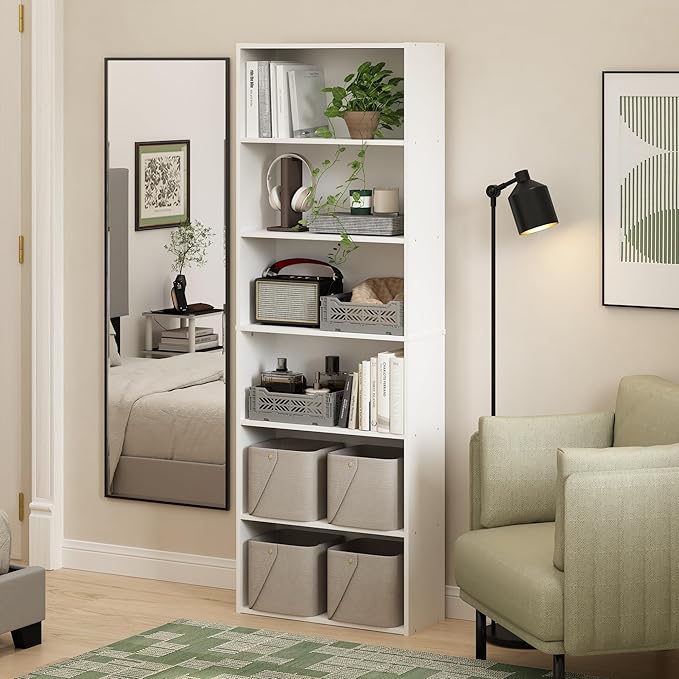Furinno Jaya Simply Home Free Standing 6-Tier Open Storage Bookcase