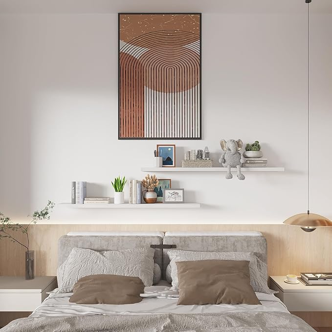 SAUMONIERES 48 Inch Floating Wall Shelves