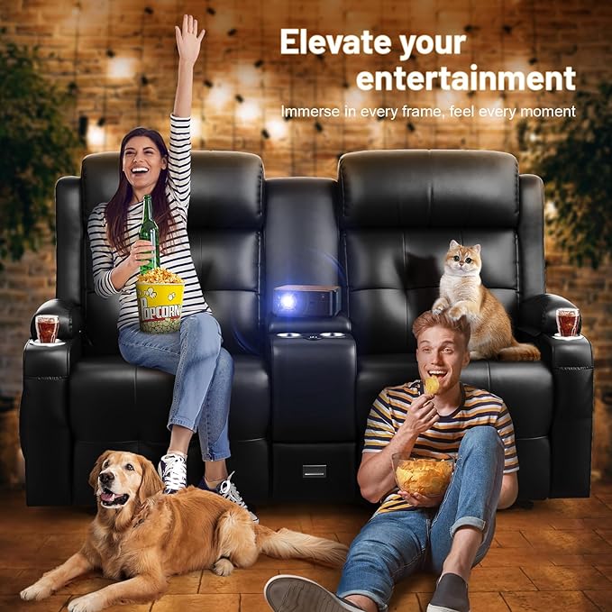 Recliner Sofa Set, Home Theater Seating Wall Hugger Recliners