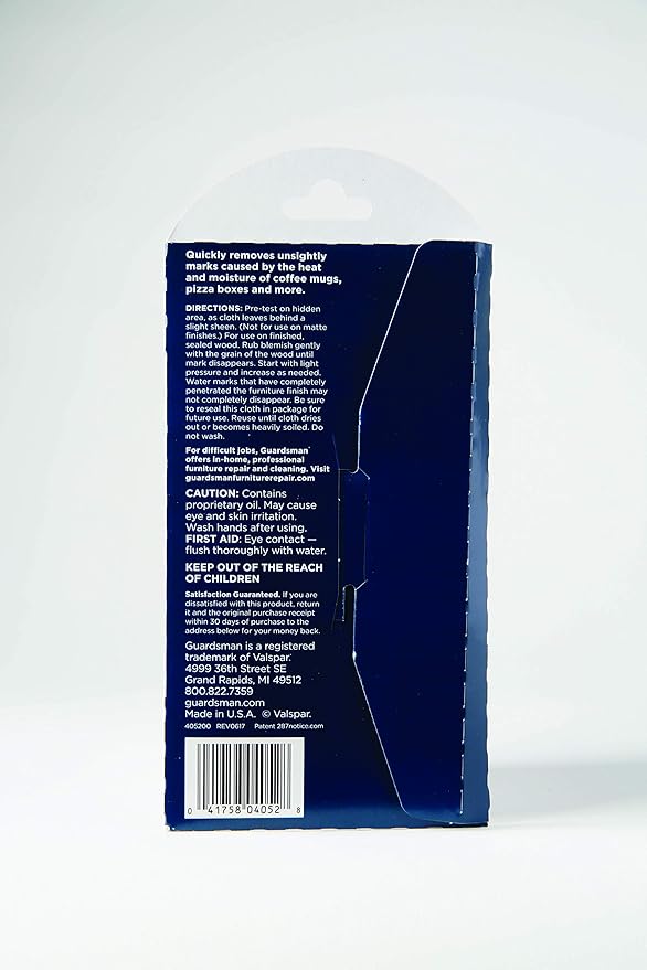 Guardsman Reusable Water Mark Remover Cloth | Wood Cleaner