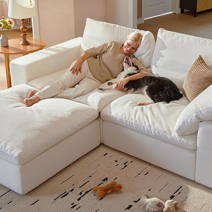 Cloud Couch Sectional 146.5'' Oversized Modular Deep Seat Sofa L Shaped Comfy
