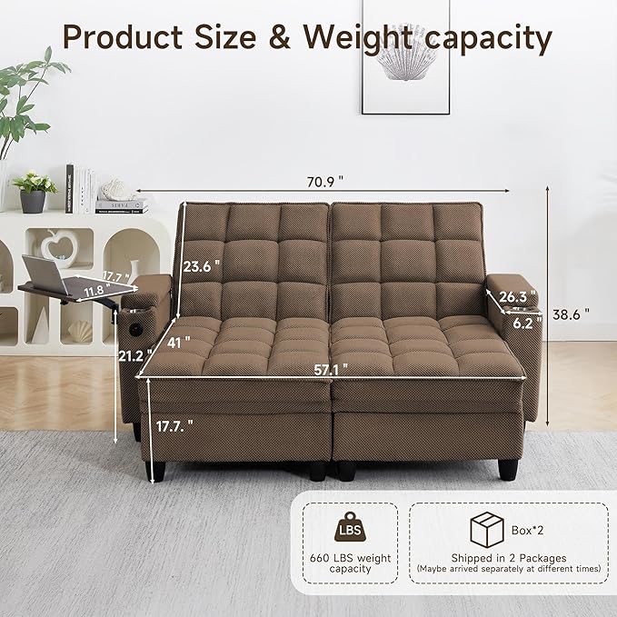Auvsoce 71" Loveseat Recliner Chair