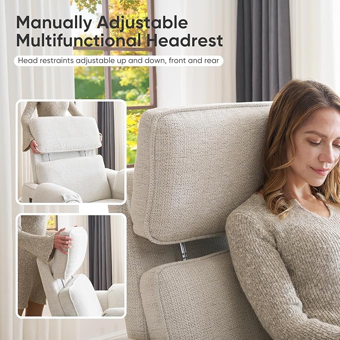 24" Extra Wide Swivel Rocker Recliner Chair