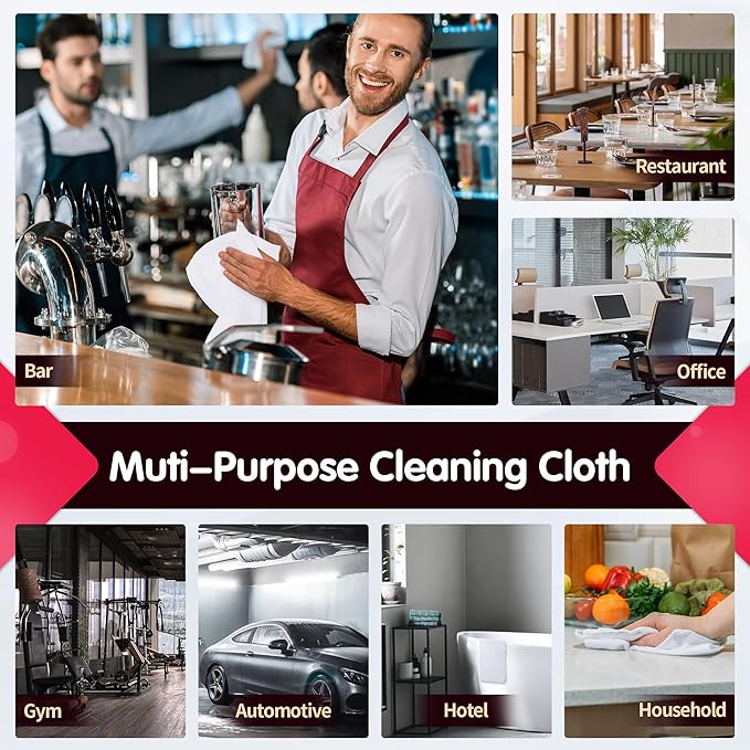 FIXSMITH White Microfiber Cleaning Cloth -Pack of 8, Highly Absorbent Cleaning