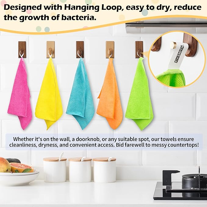 FIXSMITH Microfiber Cleaning Cloth, 20 Pack Cleaning Rags, Cleaning Towels