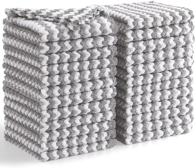 Homaxy 24 Pack Kitchen Dish Cloths, Ultra Soft and Absorbent Dish Towels