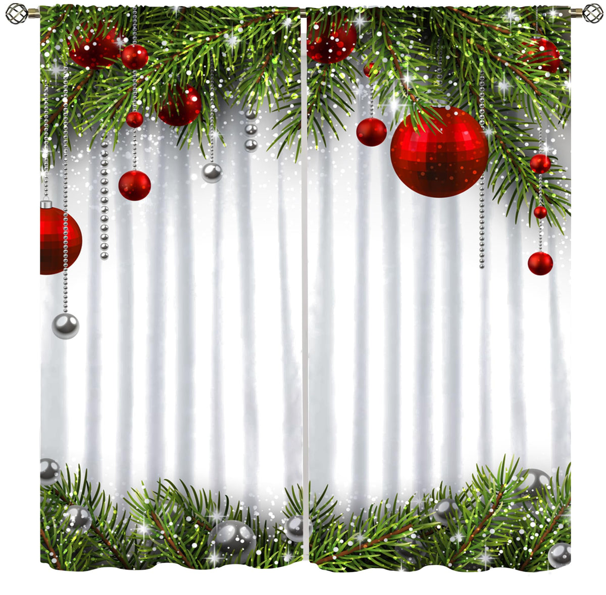 ICMOLYYENLO Winter Snowman & Snowflake Rod Pocket Curtains - Bedroom & Living Room Christmas Decoration - New Year Gift - 42x45 Inch Decor - 2 Piece Set