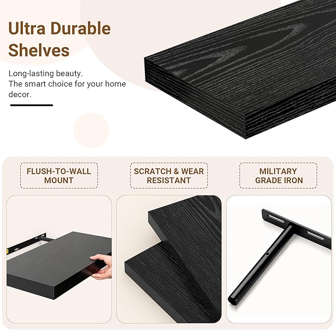 36 Inch Floating Shelves, 12 Inch Deep Floating Shelves