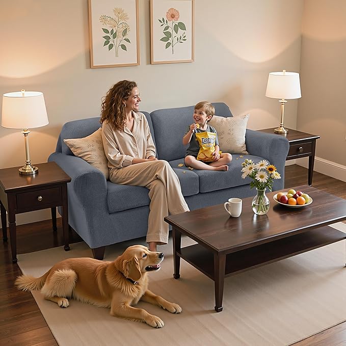 SUBRTEX 5 Piece Stretch Loveseat Slipcover, Couch Cover