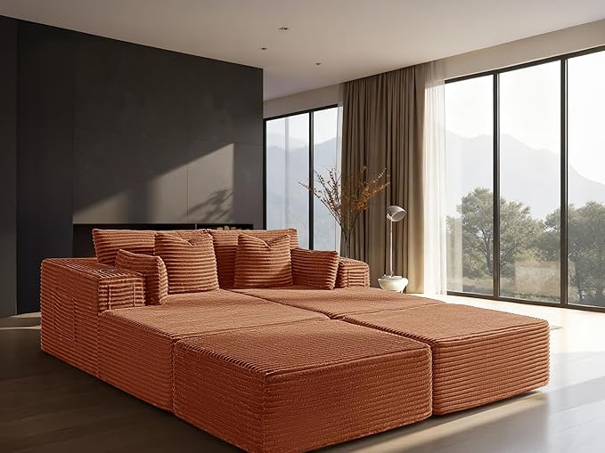 72" Cloud Sectional Couch, Comfort Sleep Sofa