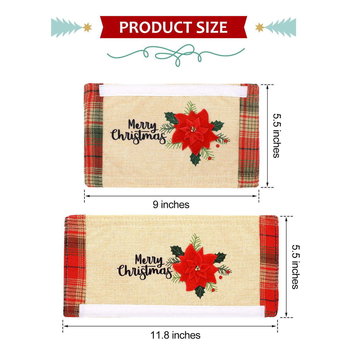 Patelai 6pcs Christmas Refrigerator Door Handle Covers Set Fridge Handle Protectors Microwave Refrigerator Handle Covers for Xmas Kitchen Party Decorations(Flower)