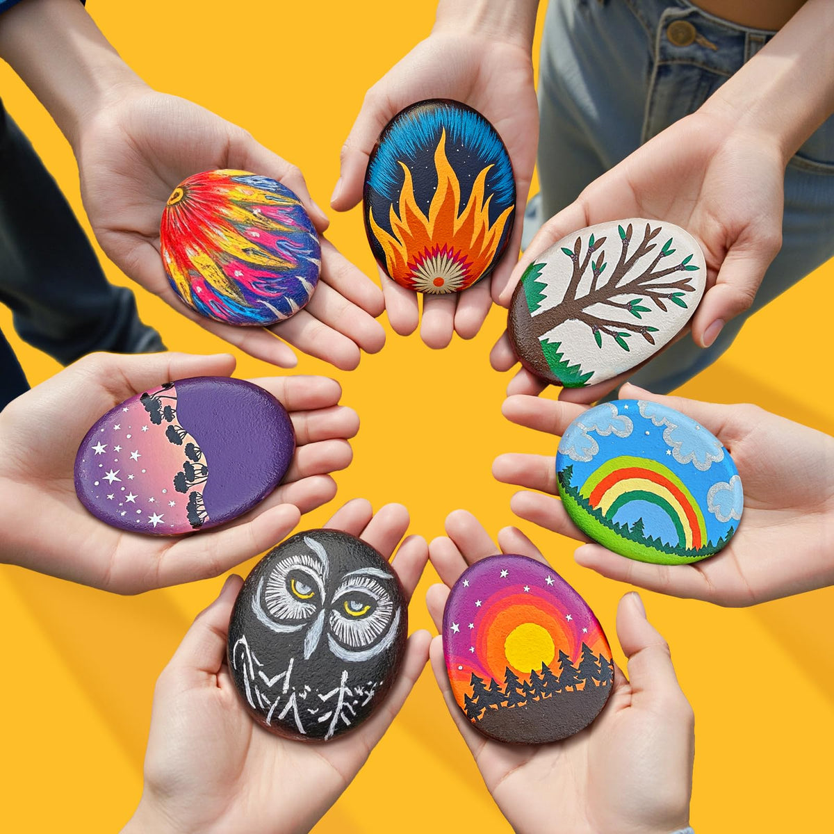Simetufy 25 Pcs Large Rocks for Painting, 4-5 Inch River Rocks Painting Stones Smooth Flat Rocks for Painting, Natural Rocks to Paint for Arts DIY Crafts Kids Painting