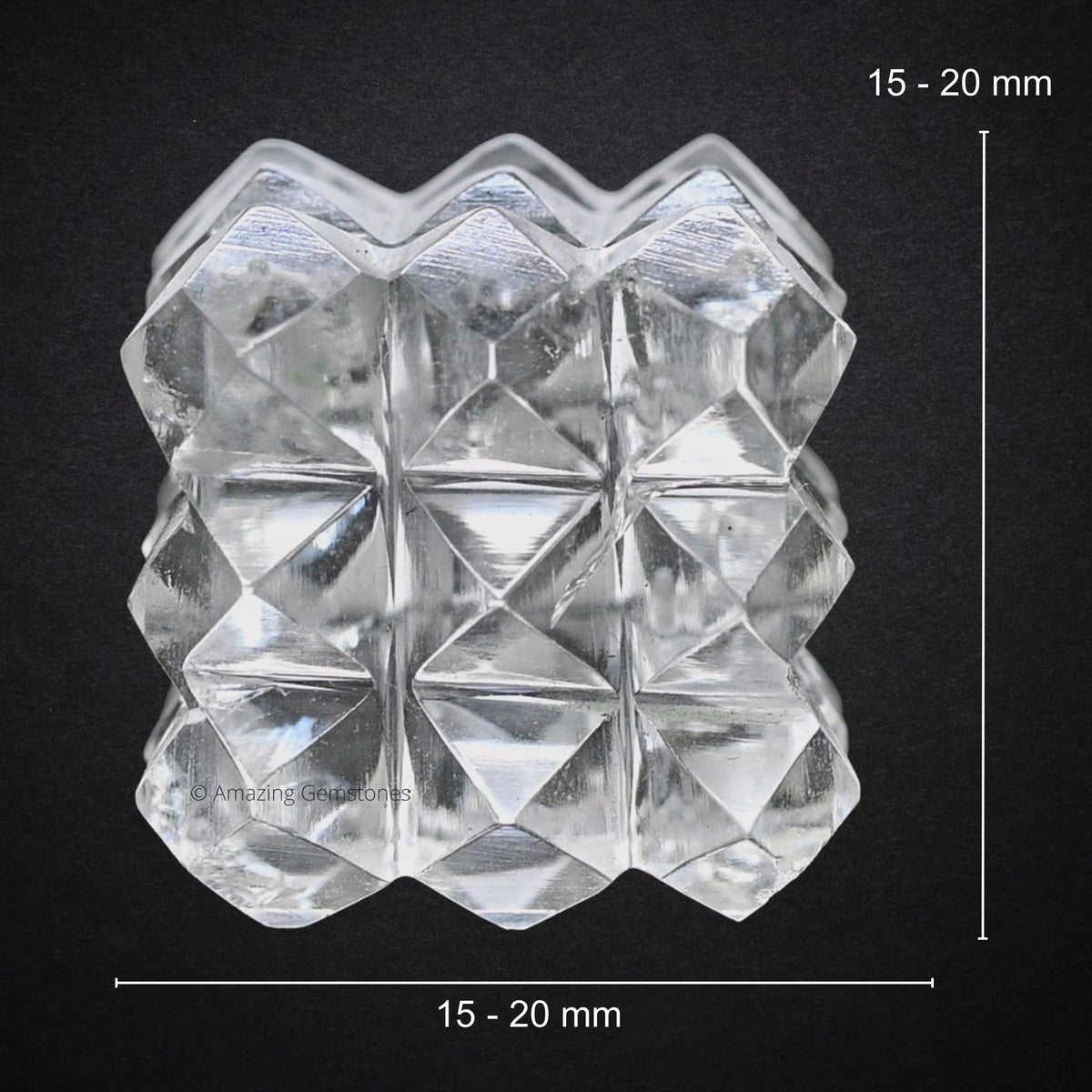 Amazing Gemstone Clear Quartz Crystal Cube with 54 Pyramid - 1" Mini Lemurian Pyramid Cube Figurine of Natural Stone Pyramid for Meditation, Reiki, Chakra Balancing Vastu Pooja and Crystal Grids