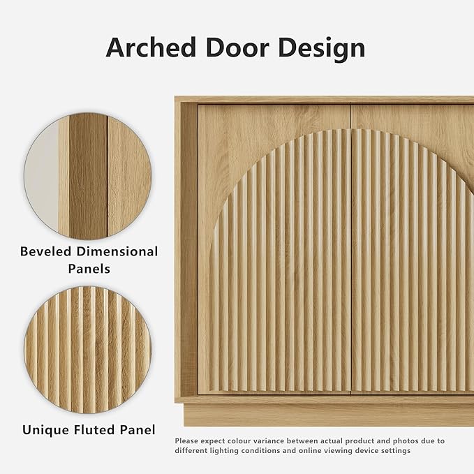 win2win Fluted Sideboard Buffet Cabinet