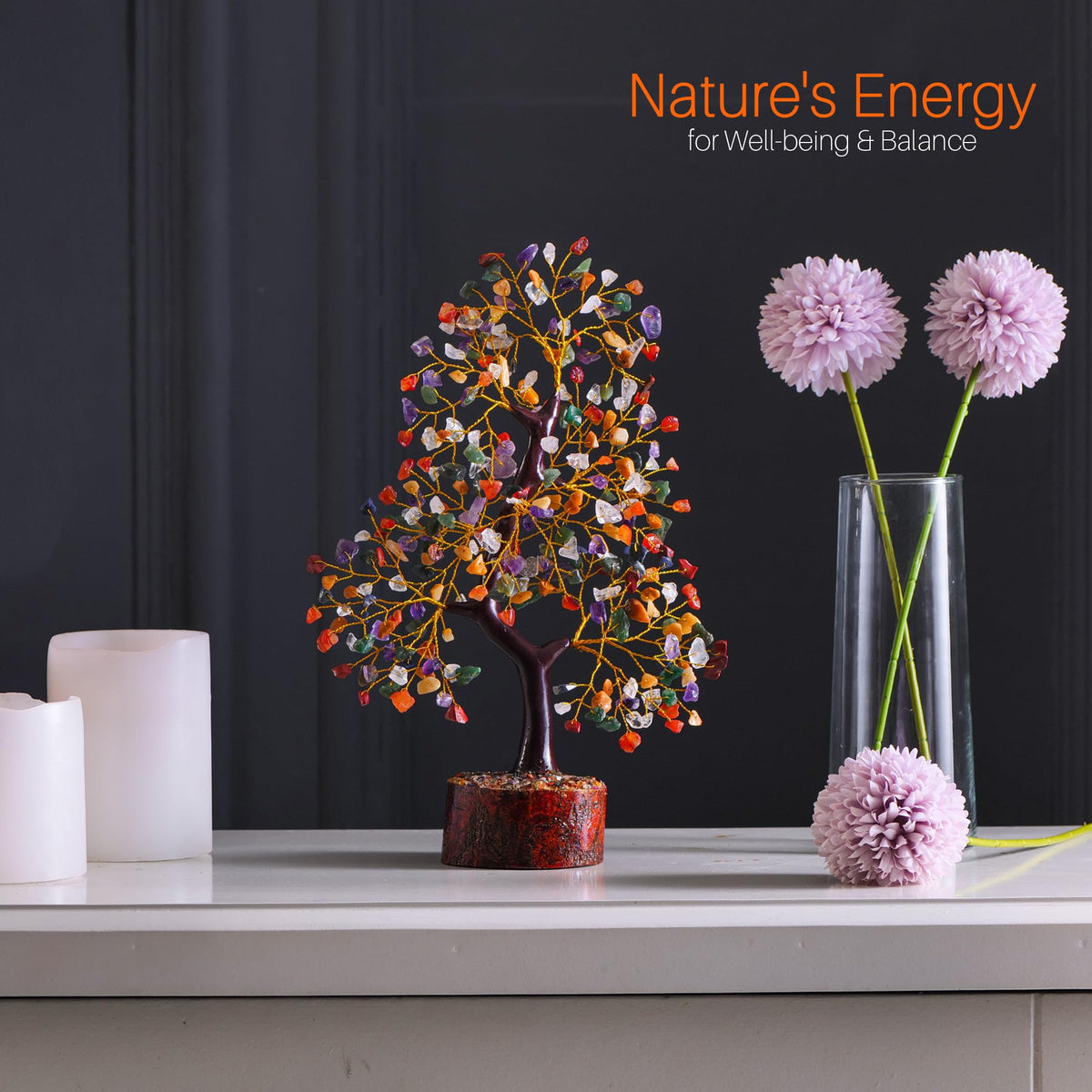 Yuvdipr Chakra Tree of Life Crystal Tree, Chakra Crystals, Gem Tree, Healing Crystals and Stones, Home Decor, Birthday Gifts for Women, Crystal Decorations, Gifts for Crystal Lovers