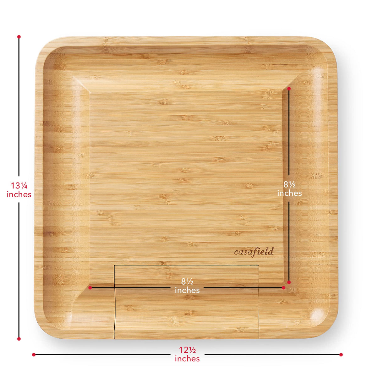 Casafield Bamboo Cheese Board and Knife Gift Set, Wooden Charcuterie Board Meat and Cheese Platter for Entertaining, Housewarming, Birthday, Wedding