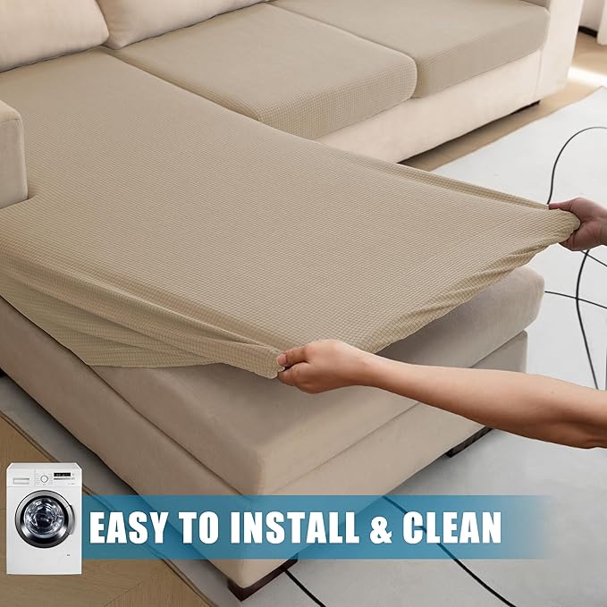 Water Repellent L Shaped Couch Covers 4 Pieces Sofa Seat Cushion Slipcovers
