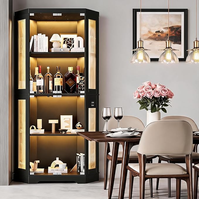 GarveeHome Corner Display Cabinet