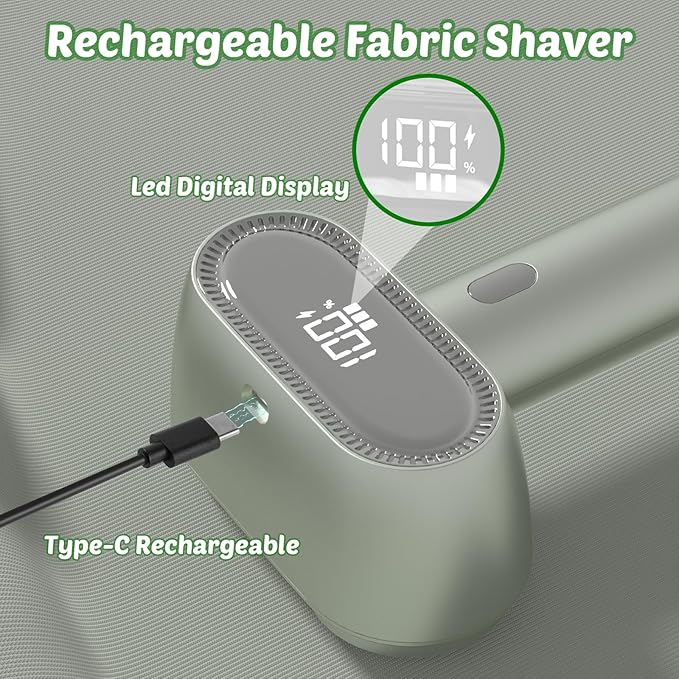 Fabric Shaver, Rechargeable Double-Head Lint Remover, Electric Lint Shaver and