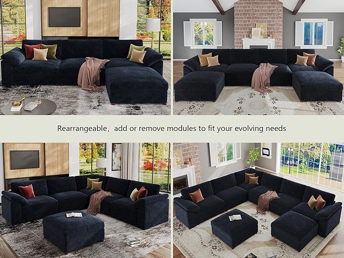 EASE MOOSE Oversized Sectional Modular Sofa, Modern Comfort L Shape Sectional