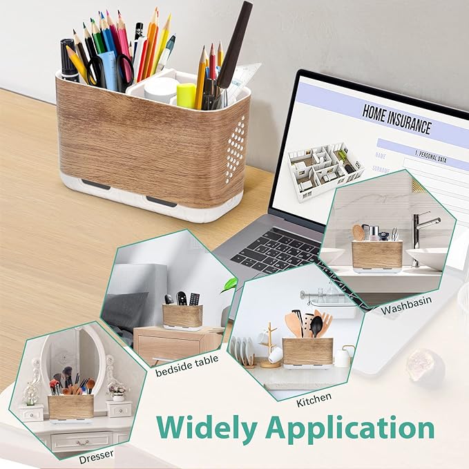 Boperzi Toothbrush and Toothpaste Holder Wood Grain