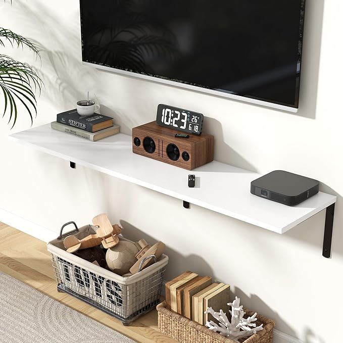 Fun Memories Floating Shelves for Wall, 12 Inch Deep Floating Shelves Set of 2