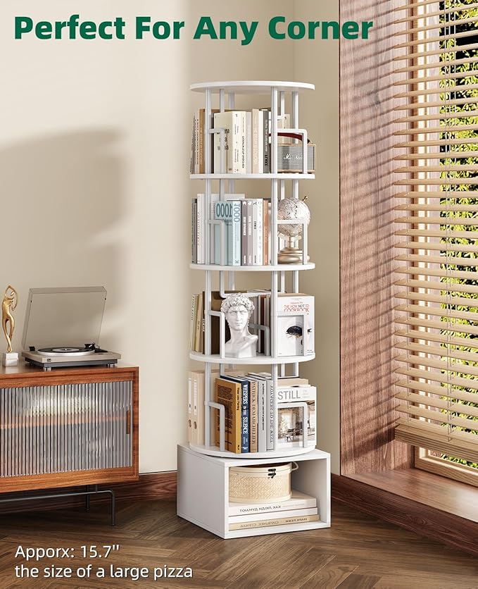 Kalrin 5 Tier Rotating Bookshelf