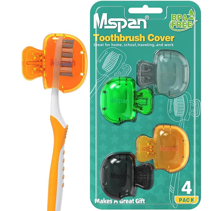 Mspan Electric Toothbrush Cover Cap: Brush Head Protector Cute Plastic Clip Pod