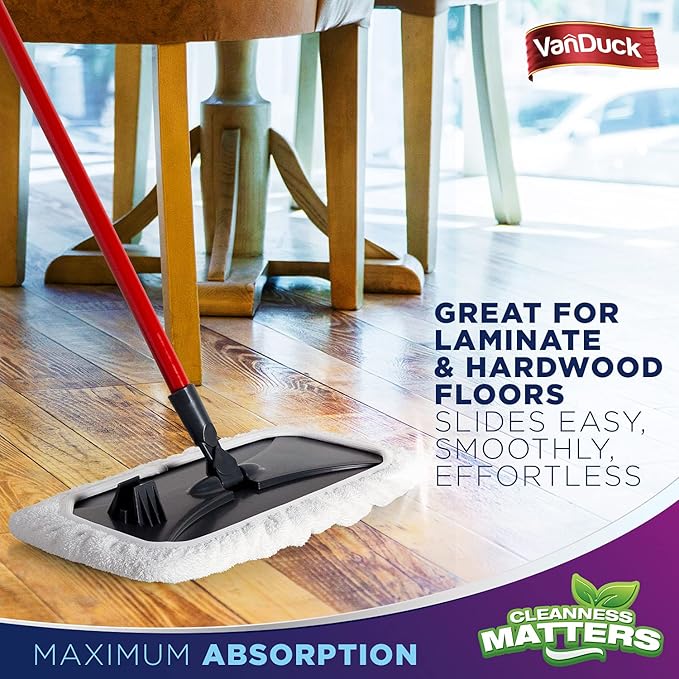 VanDuck 100% Cotton Pad Terry Cloth Mop Refills 15x8 inches, 2 Pack