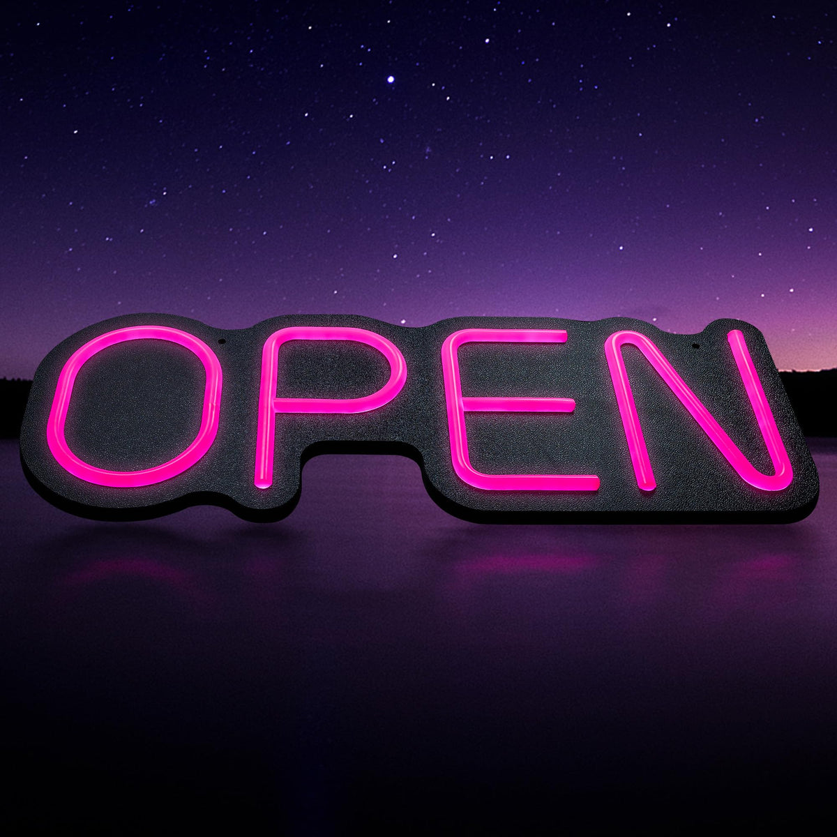 24 inch Neon Open Signs for Business, Open Sign with Textured Backboard LED Anti-Scratch Easy Dedust Neon Light for Business(Pink)
