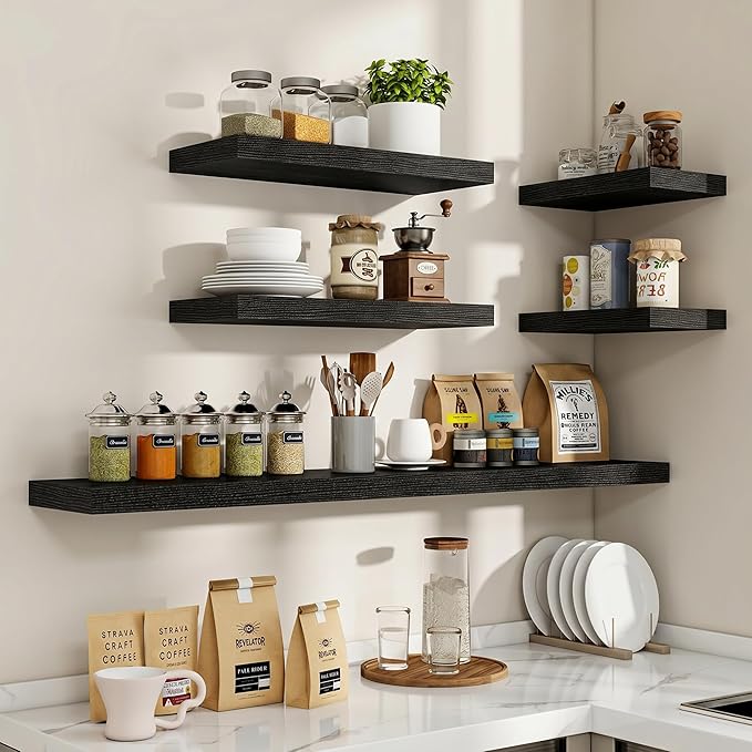 Acovy 16 Inch Floating Shelves, Wooden Shelves