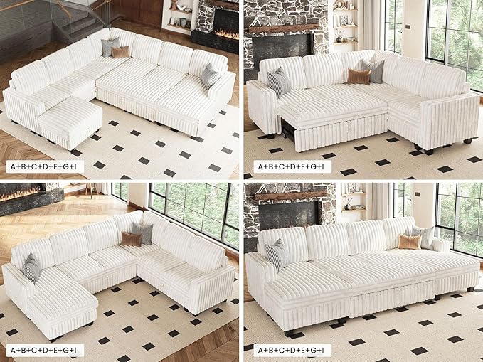 Belffin Corduroy Sleeper Sofa